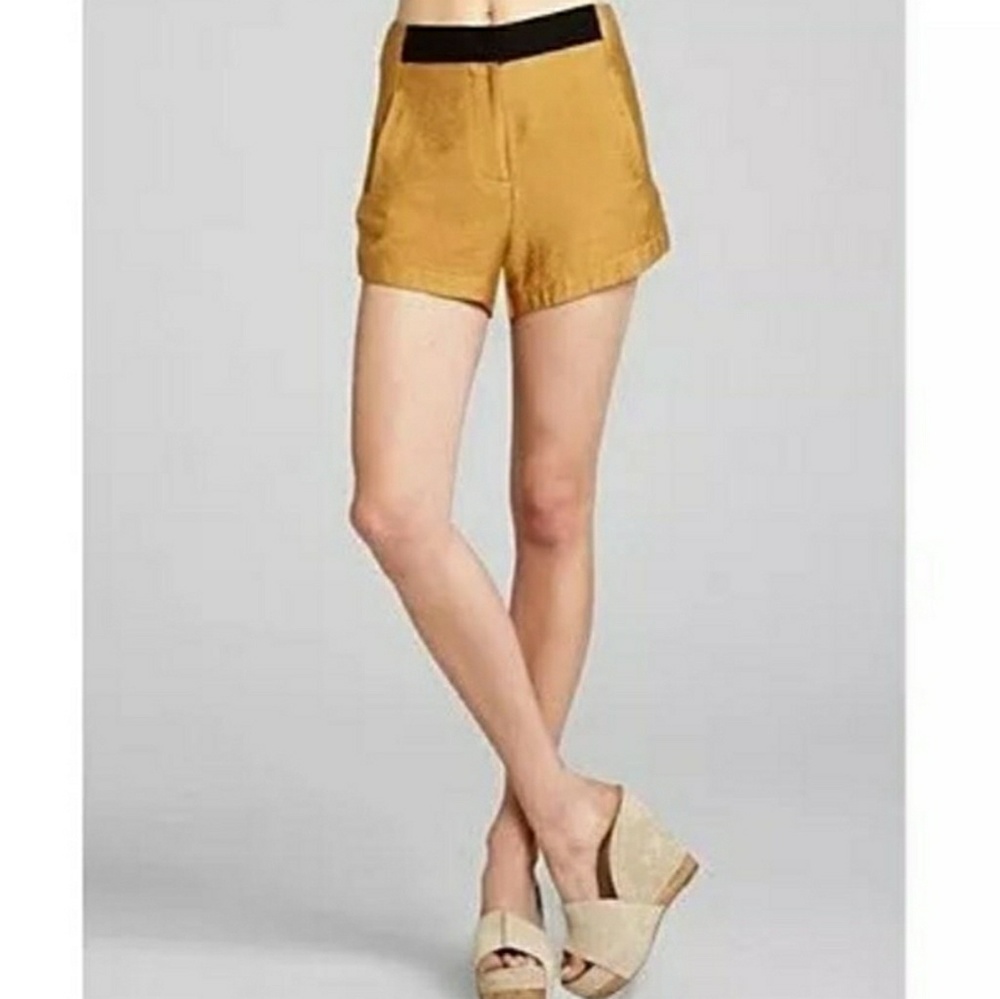 BCBG MUSTARD COLOR TUXEDO SHORT